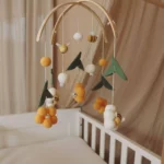 Handmade-yellow-bees-crib-mobile